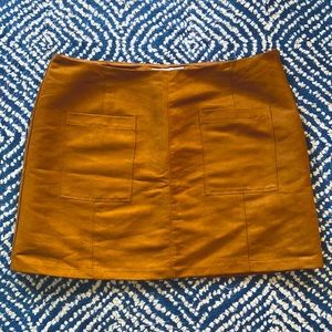 Old Navy faux-suede, brown mini skirt with side zip.